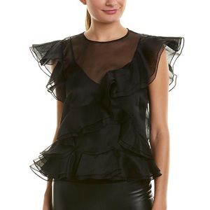 Rebecca Taylor Organza Ruffle Top